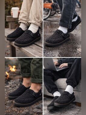 Dr. Martens Jorge II Sherpa Slingback Mule | Black | Men’s 13 / 14| NWT